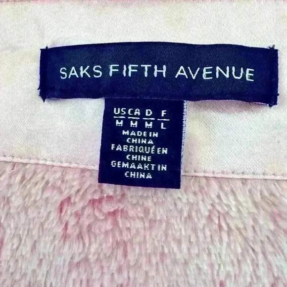 Saks Fifth Avenue Faux Fur Trim Robe in Pink Size Medium - Picture 9 of 10